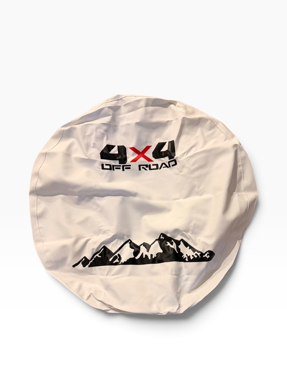 New- Tire Cover - White with Black & Red Graphics- Tire cover for vehicles